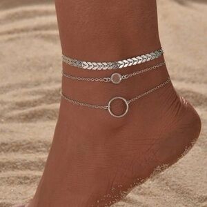 Fashion Jewelry 3pcs Rhinestone Anklet